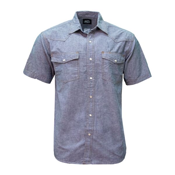 Key Blue Chambray Short Sleeve Western Shirt 5007-C Blue Chambray Short Sleeve Western Shirt Thumbnail