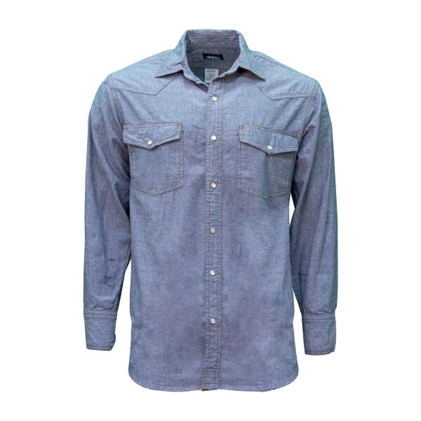 Key Blue Chambray Long Sleeve Western Shirt 5017-C Blue Chambray Long Sleeve Western Shirt Thumbnail