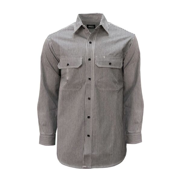 Key Hickory Stripe Long Sleeve Button Front Logger Shirt 575-C Hickory Stripe Long Sleeve Button Front Logger Shirt Thumbnail